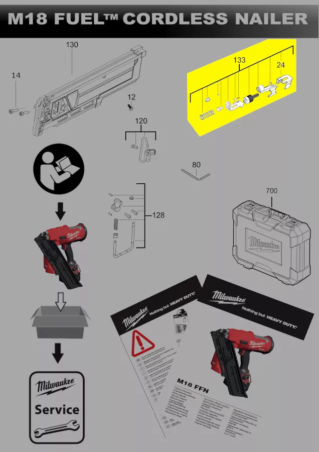 guide réf. 4931473100 pour cloueuse Milwaukee